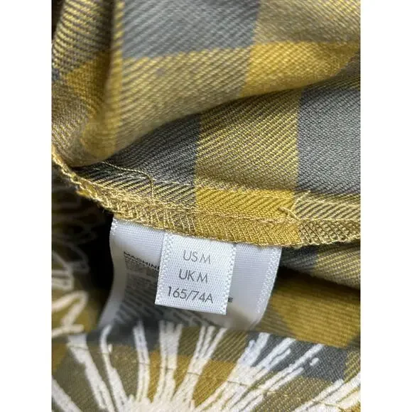 Urban Outfitters Sun Flower Print Pleated Plaid Skirt Womens Size M Yellow White - Picture 5 of 9